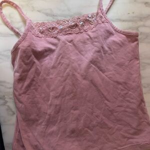 Pink Lace Trim Camisole